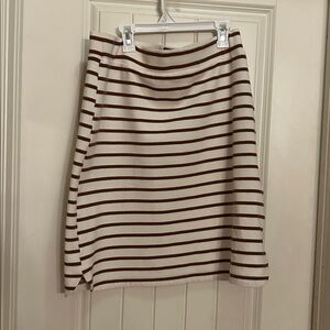 BOHME Medium Striped Cream Brown Knit Skirt